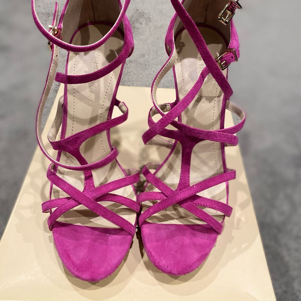 BCBGeneration Fuchsia Strappy Heels